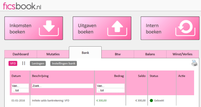 inkomsten boeken